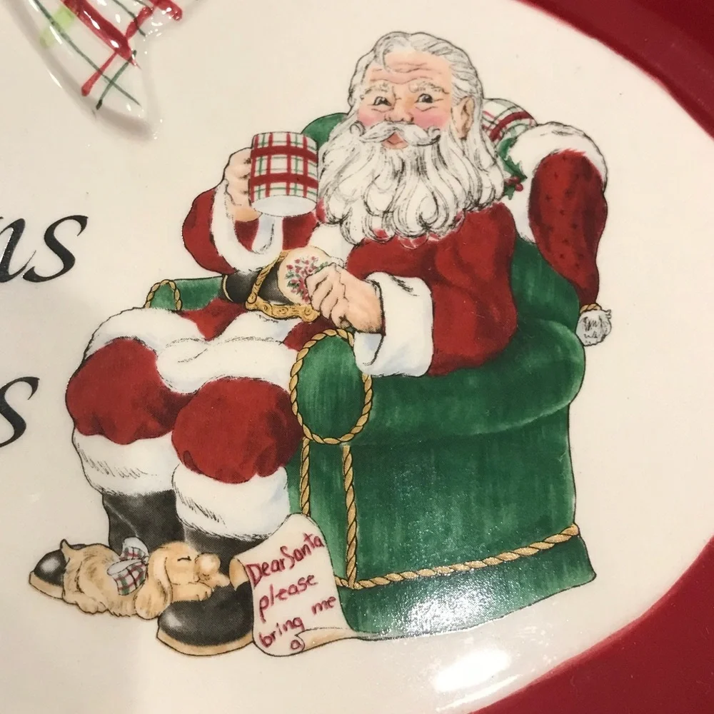 FITZ & FLOYD “Dear Santa” Sentiment Tray NIB
